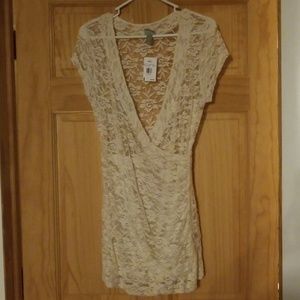 Sheer white lace top